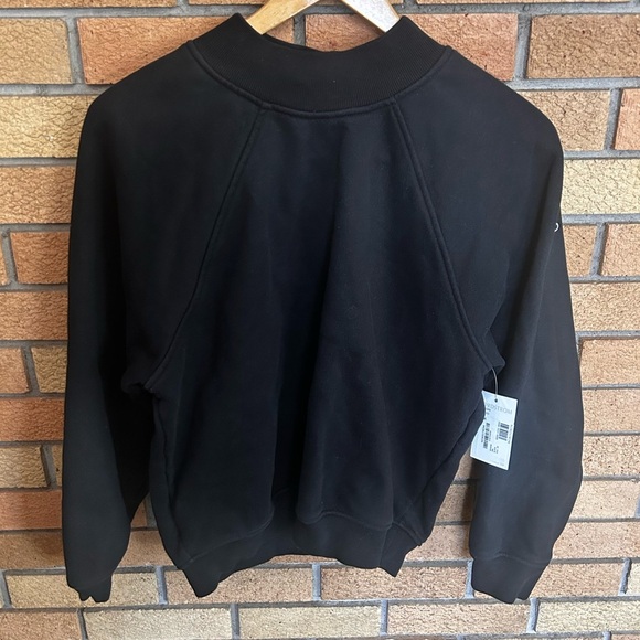 Alo Yoga Heavy Weight Free Time Crew Neck Pullover - Black Size XS NWT - Picture 3 of 8